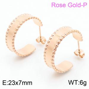 Stainless steel minimalist wind opening hanging rose-gold women's earrings - KE109303-KFC