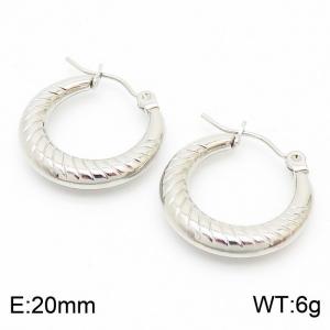 Stainless steel U-shaped crescent twill creative women's earrings - KE109332-LO