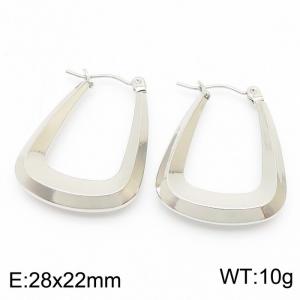 Stainless steel three-dimensional U-shaped earrings - KE109347-LO