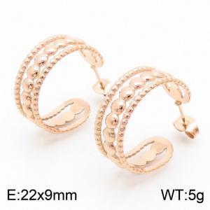Fashion Special Stainless Steel Earring for Women Color  Rose Gold - KE109390-KFC