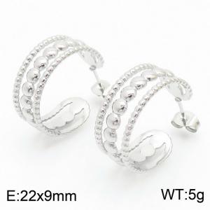 Fashion Special Stainless Steel Earring for Women Color Silver - KE109392-KFC