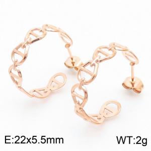 Fashion Special Stainless Steel Earring for Women Color  Rose Gold - KE109393-KFC