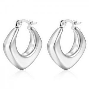 Inspired Stainless Steel Silver Chunky Hoop Earring Jewelry Women - KE109505-WGMW