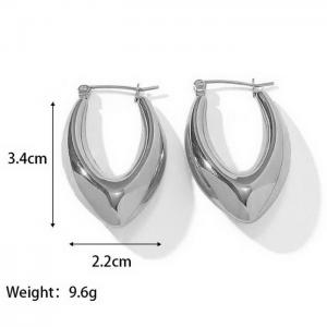 Fashion Stainless Steel Oval Huggie Earrings Statement Jewelry Earrings - KE109513-WGMW
