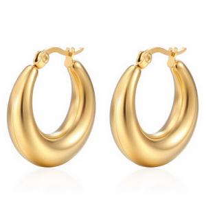 18K Gold-Plated High Quality Stainless Steel Hollow Hoop Earrings Wholesale Earrings - KE109520-WGMW