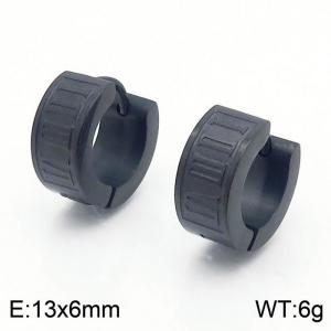 13 * 6mm small design ear buckle stainless steel Roman numerals earrings for men and women - KE109661-XY