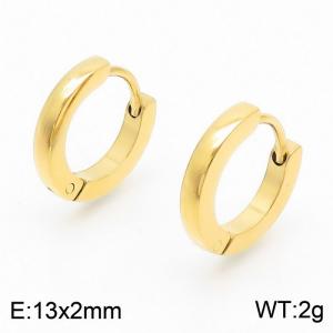 Women Casual Gold-Plated Stainless Steel Semi-Circle Earrings - KE109710-KFC