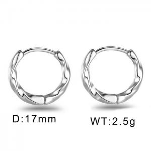 Stainless steel European and American fashion irregular twisted temperament silver earrings - KE109791-WGMW