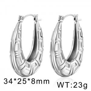 Stainless steel European and American fashion special U-shaped exaggerated female charm gold earrings - KE109811-WGMW