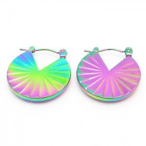 Titanium steel colored circular earrings - KE110173-LM