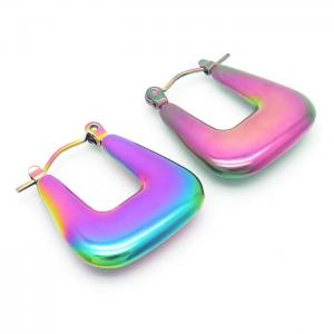 Geometric U-shaped titanium steel colored earrings - KE110192-LM