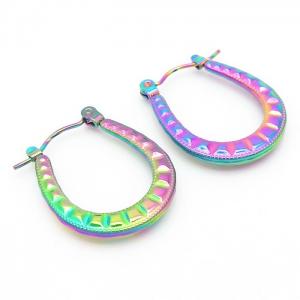 Titanium steel oval colored earrings - KE110202-LM
