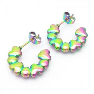 Circled Love Titanium Steel Colorful Earrings - KE110206-LM