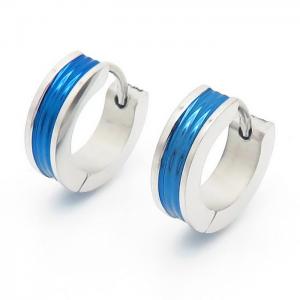 Stainless Steel 304 Drop Earring Men Women Silver-Blue Color - KE110224-XY