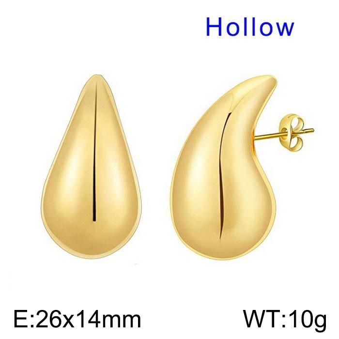 European and American stainless steel simple water droplet shaped glossy women's fashionable gold earrings