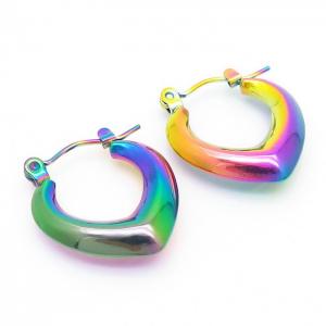 V Charm Shiny Earring Women Stainless Steel 304 Rainbow Color - KE110290-LM