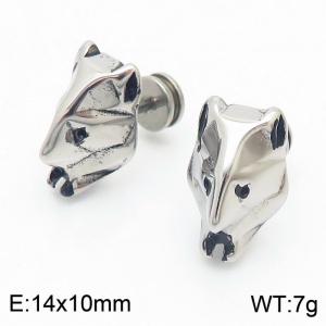 Retro style animal stainless steel neutral earrings - KE110487-TOT