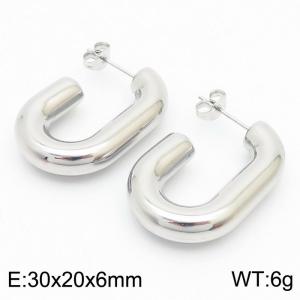 Women Stainless Steel Hook Shape Earrings - KE110495-KFC