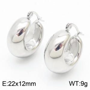 Women Stainless Steel Half Circle Shape Earrings - KE110507-KFC