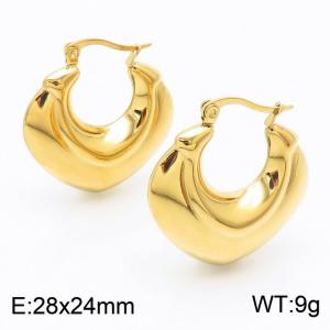 Women Gold-Plated Stainless Steel Love heart Shape Earrings - KE110512-KFC
