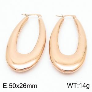 Women Rose-Gold Stainless Steel Water Drop Shape Earrings - KE110520-KFC