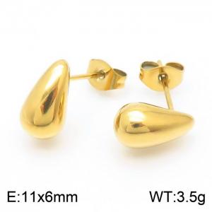 INS gold-plated drop-shaped stainless steel earrings for ladies - KE110855-KFC
