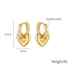 Personalized gold 15mm heart-shaped titanium steel ear ring - KE111046-WGTY
