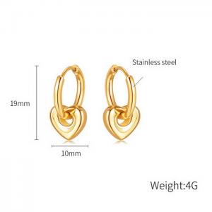 Personalized gold 10mm heart-shaped titanium steel ear ring - KE111047-WGTY