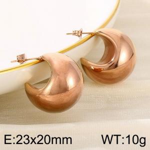 Half round widened and thickened earrings, stainless steel open earrings - KE111050-KFC