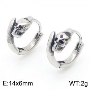 European and American trend stainless steel skull earrings Halloween - KE111069-OT