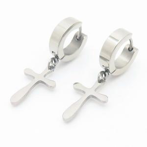 Personalization Stainless steel Cross Earrings Silver - KE111146-TLS