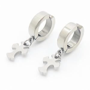 Personalization Stainless steel Cross Earrings Silver - KE111149-TLS