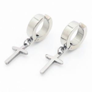 Personalization Stainless steel Cross Earrings Silver - KE111153-TLS
