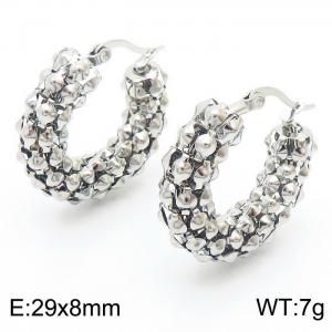 Titanium steel personalized mesh earrings - KE111382-KFC