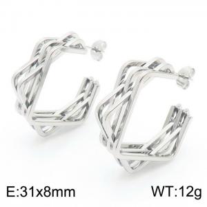 Vintage Steel Polygonal Titanium Steel Earrings - KE111385-KFC