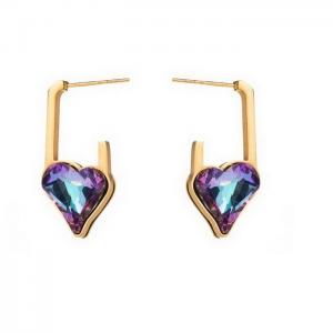 Stainless Steel Stone&Crystal Earring - KE111502-WGHH