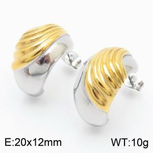 Stainless Steel Ripple Women's Earrings Jewelry - KE111652-KFC