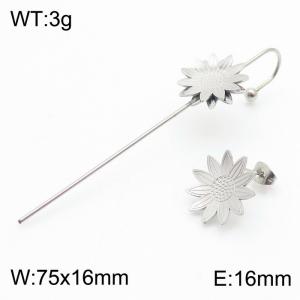 Sunflower Ear Hanging Stainless Steel Steel Ear Needle Ear Studs - KE111725-NT