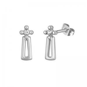 Stainless Steel Stone&Crystal Earring - KE111857-PA