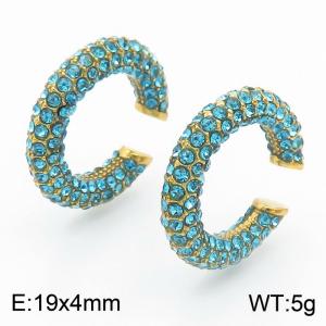 European and American trendsetters' innovative stainless steel studded diamond ear clip - KE112155-WGJD