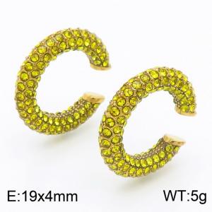 European and American trendsetters' innovative stainless steel studded diamond ear clip - KE112157-WGJD