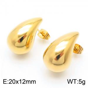 Popular Jewelry Stainless Steel Drops Shape Earrings 18k Gold Plated Stud Earrings - KE112213-KFC