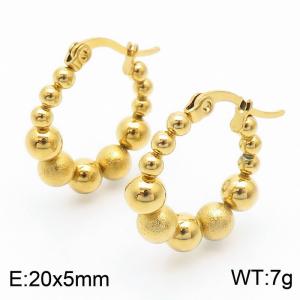 Light luxury gold beads stainless steel lady earrings - KE112275-YX