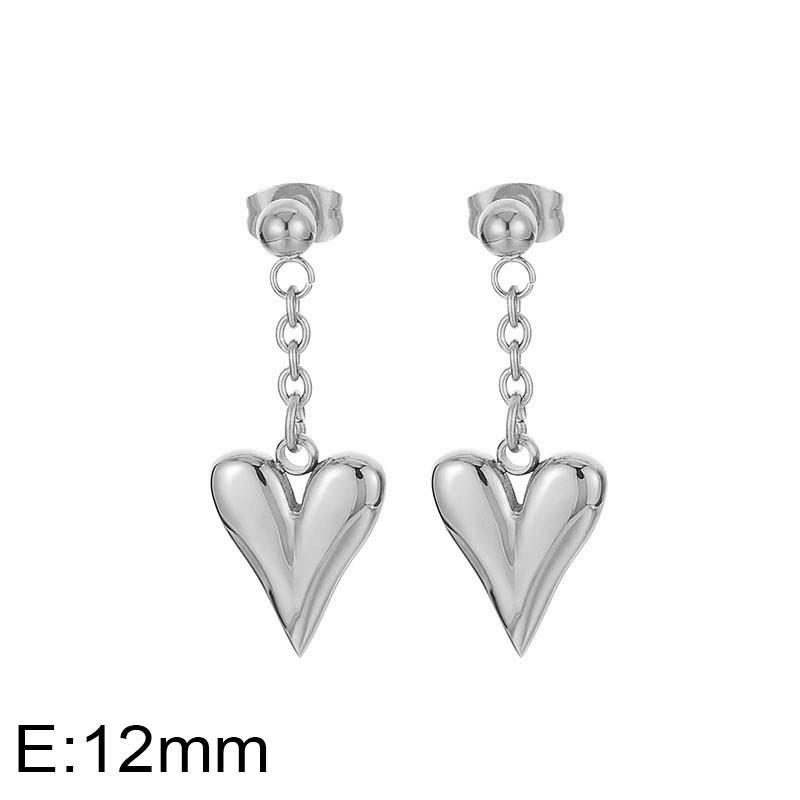 Stainless steel pointed heart earrings