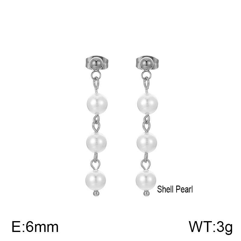 Long Shell Bead Earrings