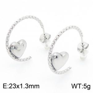 Women Stainless Steel Hook&Love Heart Earrings - KE112581-MZOZ