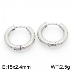 Circular plain ring 15 * 2.4mm steel stainless steel ear buckle - KE112819-YN