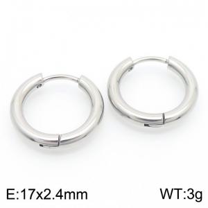 Circular plain ring 17 * 2.4mm steel stainless steel ear buckle - KE112821-YN