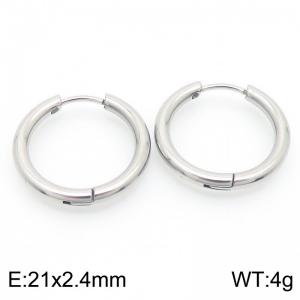 Circular plain ring 21 * 2.4mm steel stainless steel ear buckle - KE112826-YN