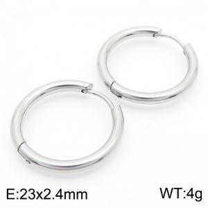 Circular plain ring 23 * 2.4mm steel stainless steel ear buckle - KE112829-YN